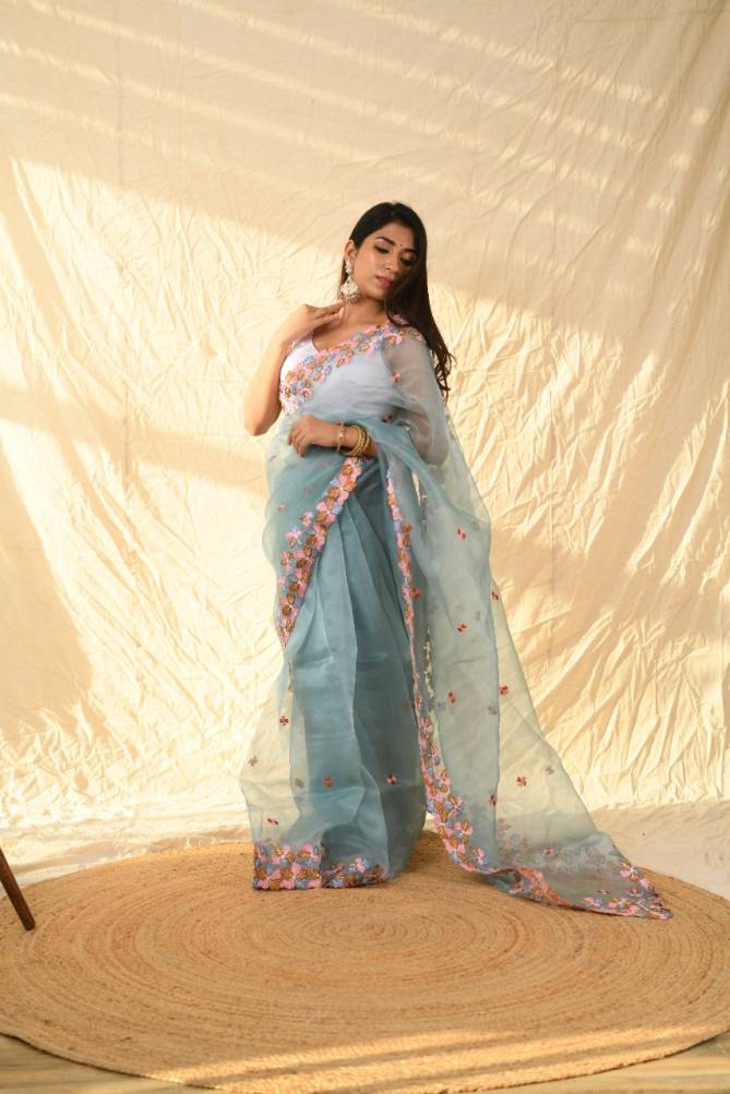 Manali 1 Organza Latest Designer Stylish Party Wear Saree Collection